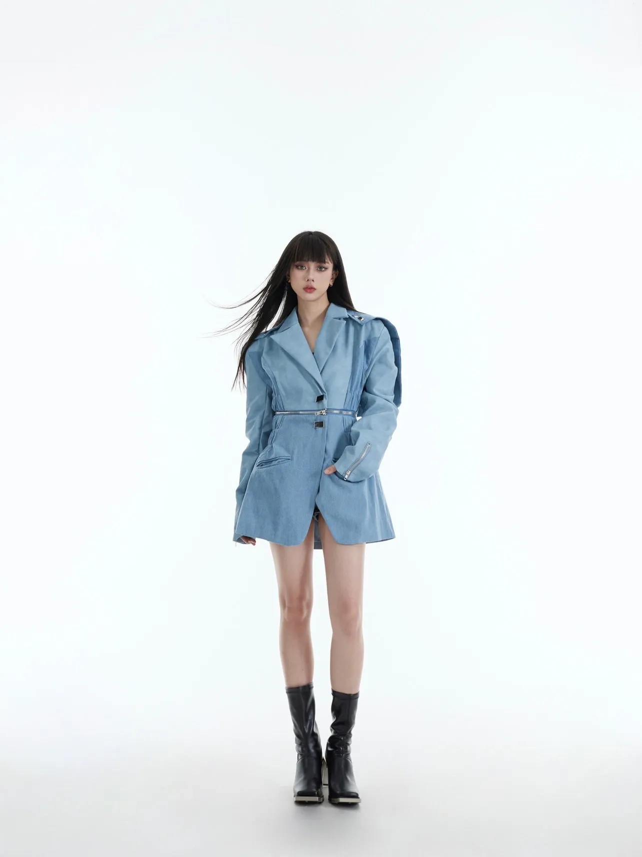 【23s October.】Deconstructed Paneled Detachable Blazer