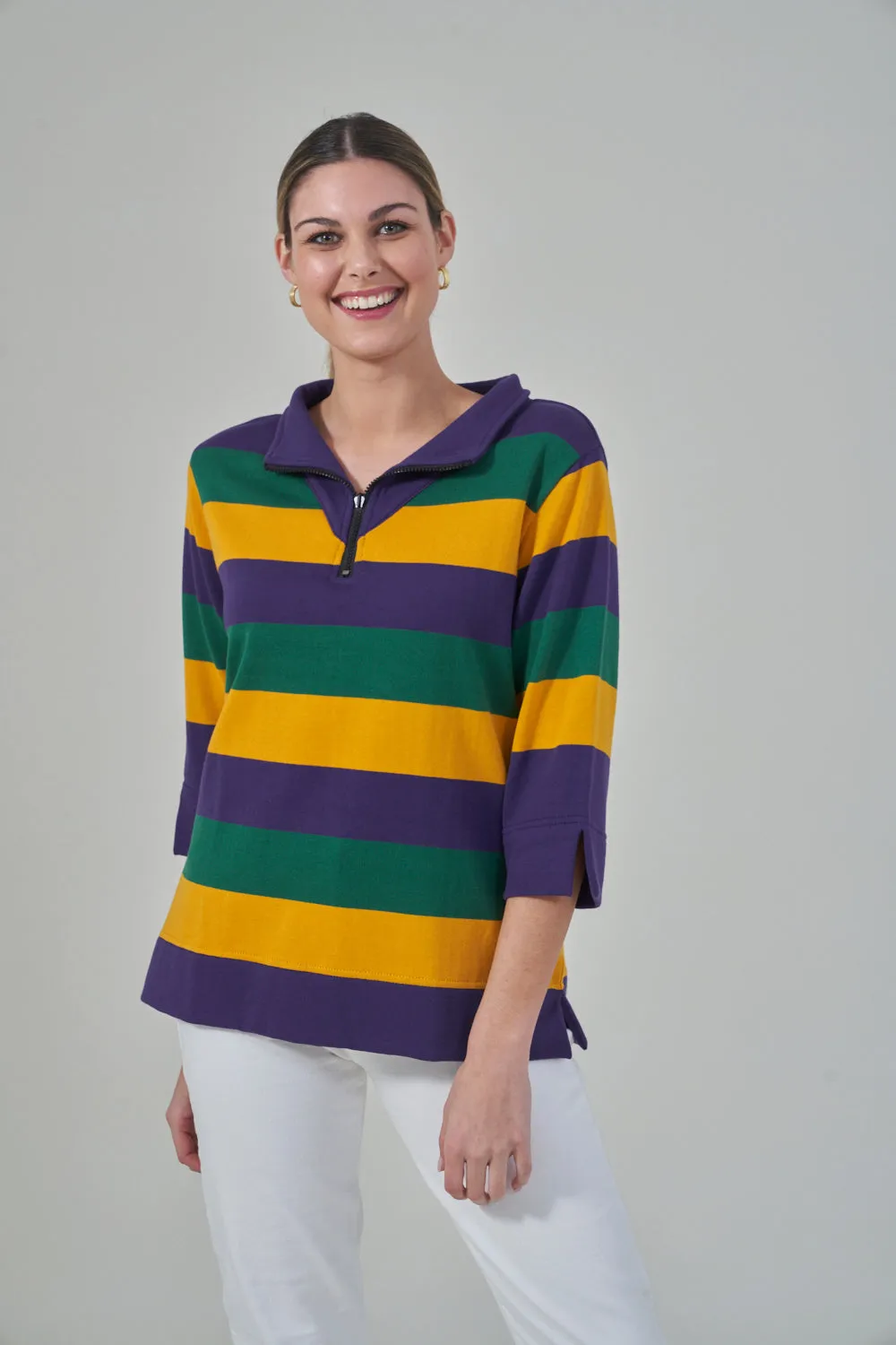26" Elbow Sleeve Half Zip Top