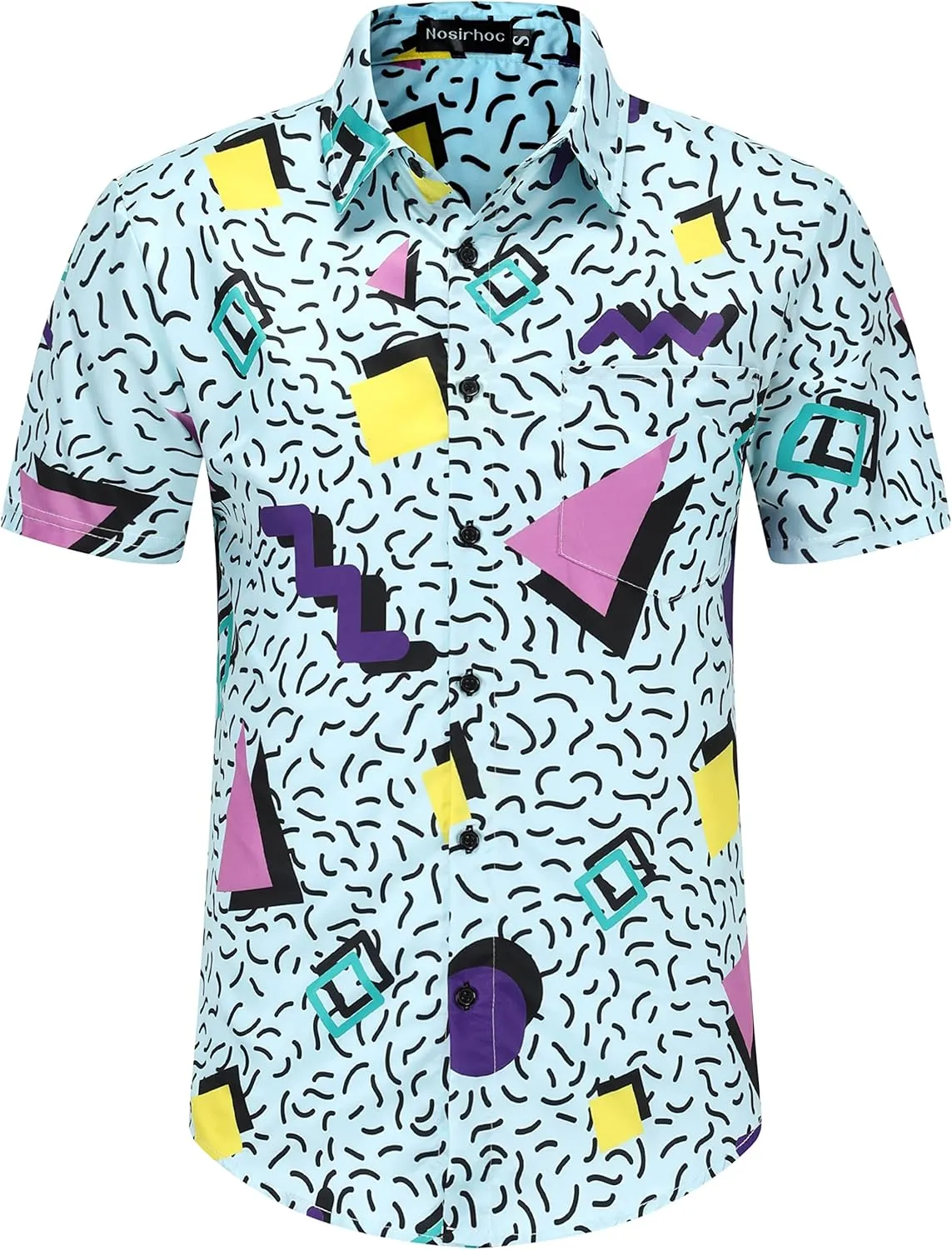 80s Shirts for Men 80s Shirt 90s Shirt Retro Casual Button-Down Shirts Hawaiian Shirt Disco Shirt Beach Shirts
