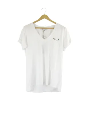 Alexandra White V Neck T Shirt XS