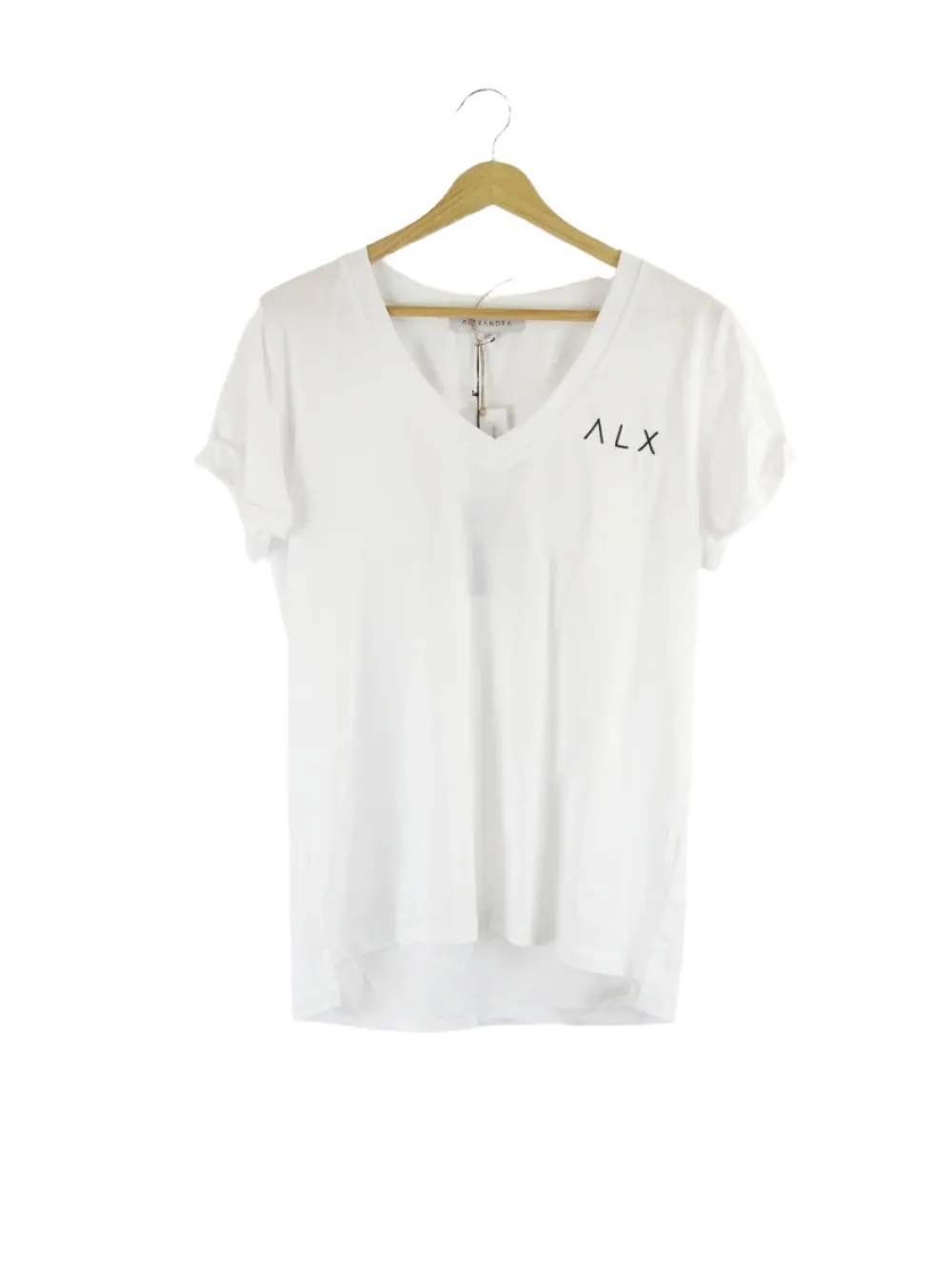 Alexandra White V Neck T Shirt XS