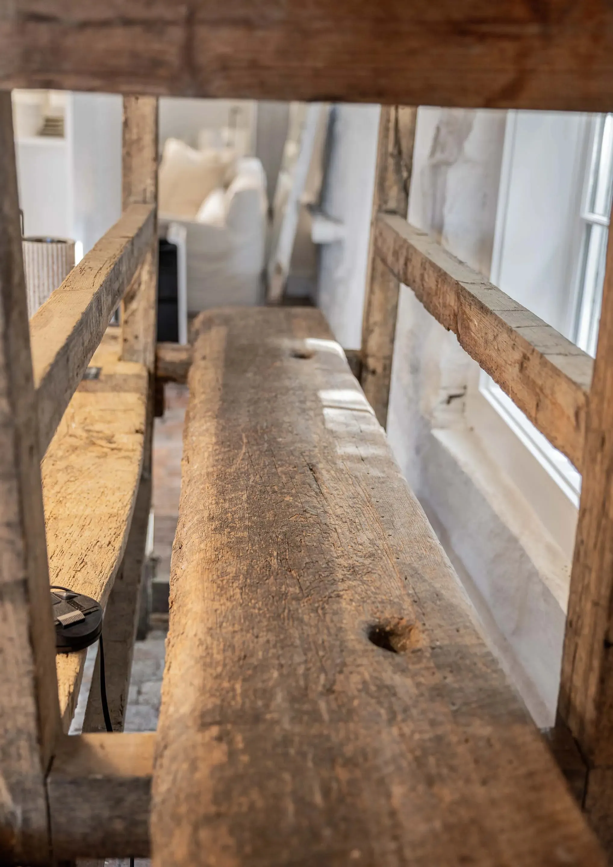 Antique Oak Storage Shelving Unit