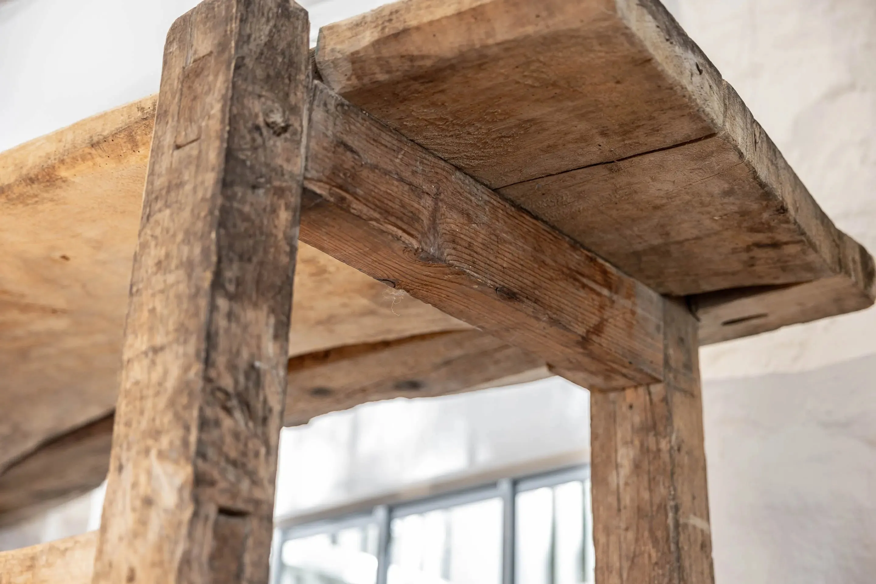Antique Oak Storage Shelving Unit