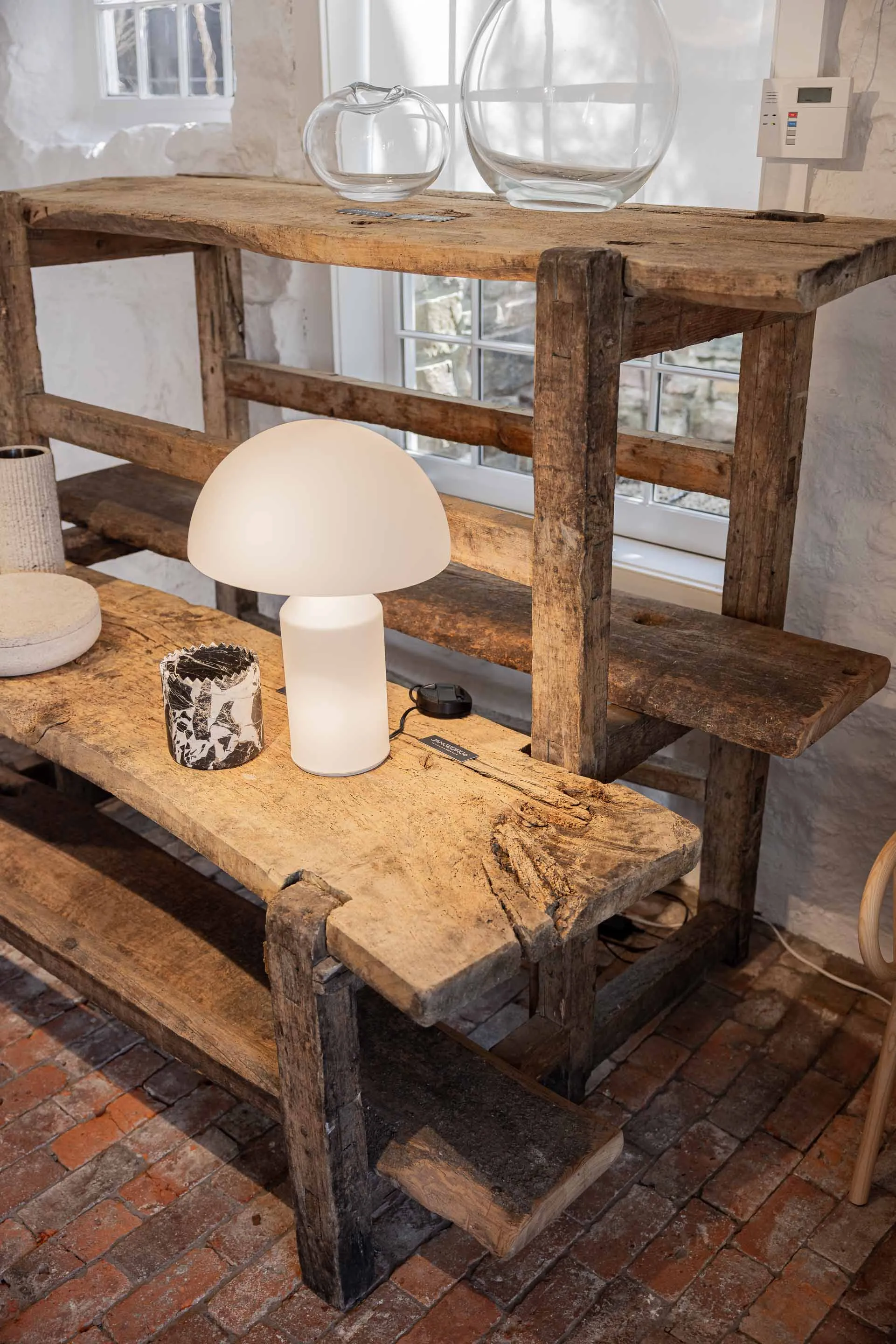 Antique Oak Storage Shelving Unit