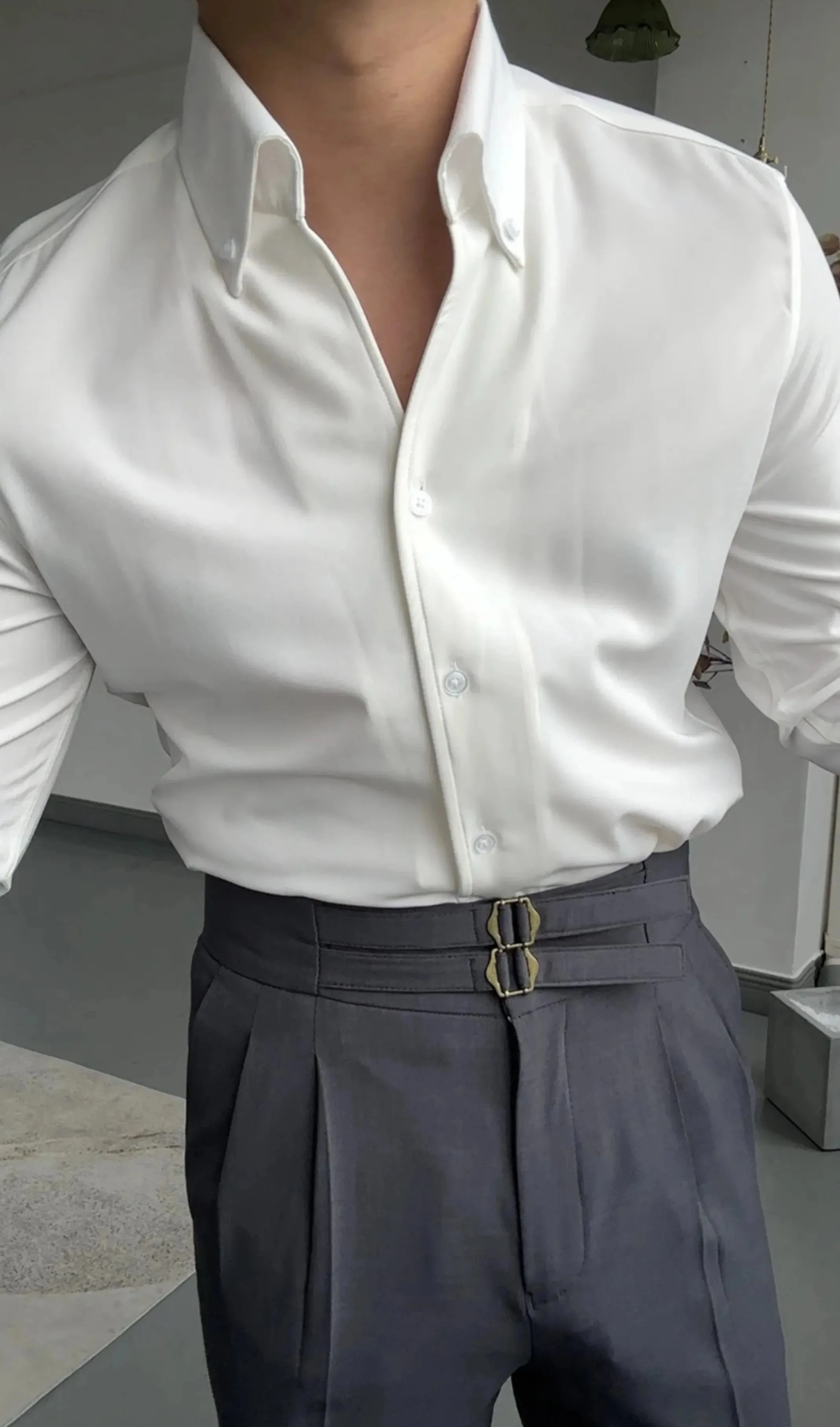 Antonios elegance solid long sleeve shirt