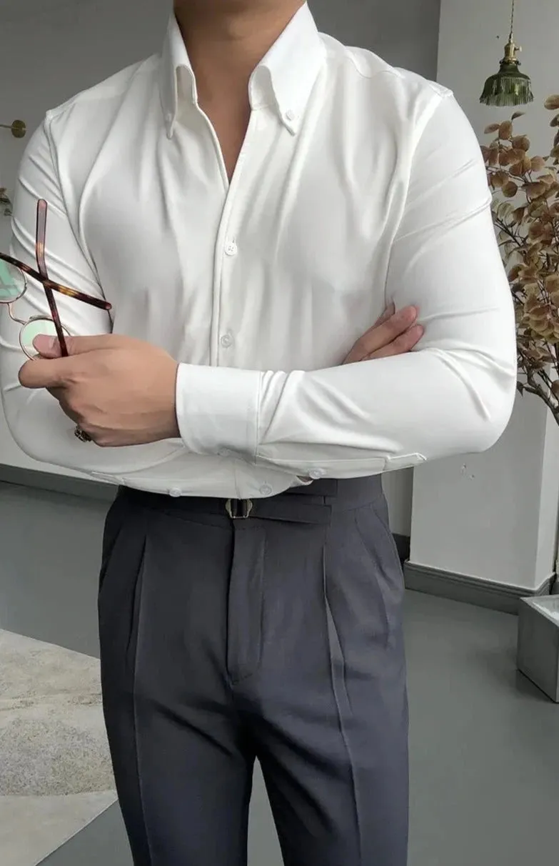 Antonios elegance solid long sleeve shirt