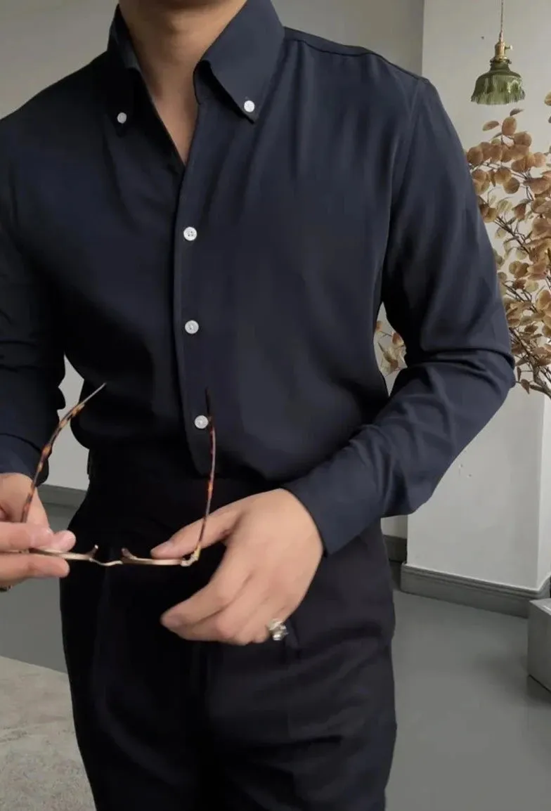 Antonios elegance solid long sleeve shirt