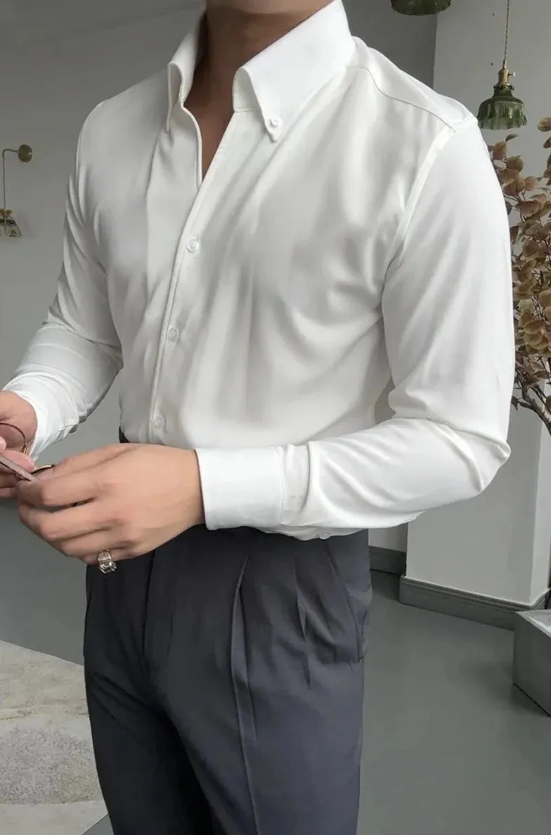 Antonios elegance solid long sleeve shirt
