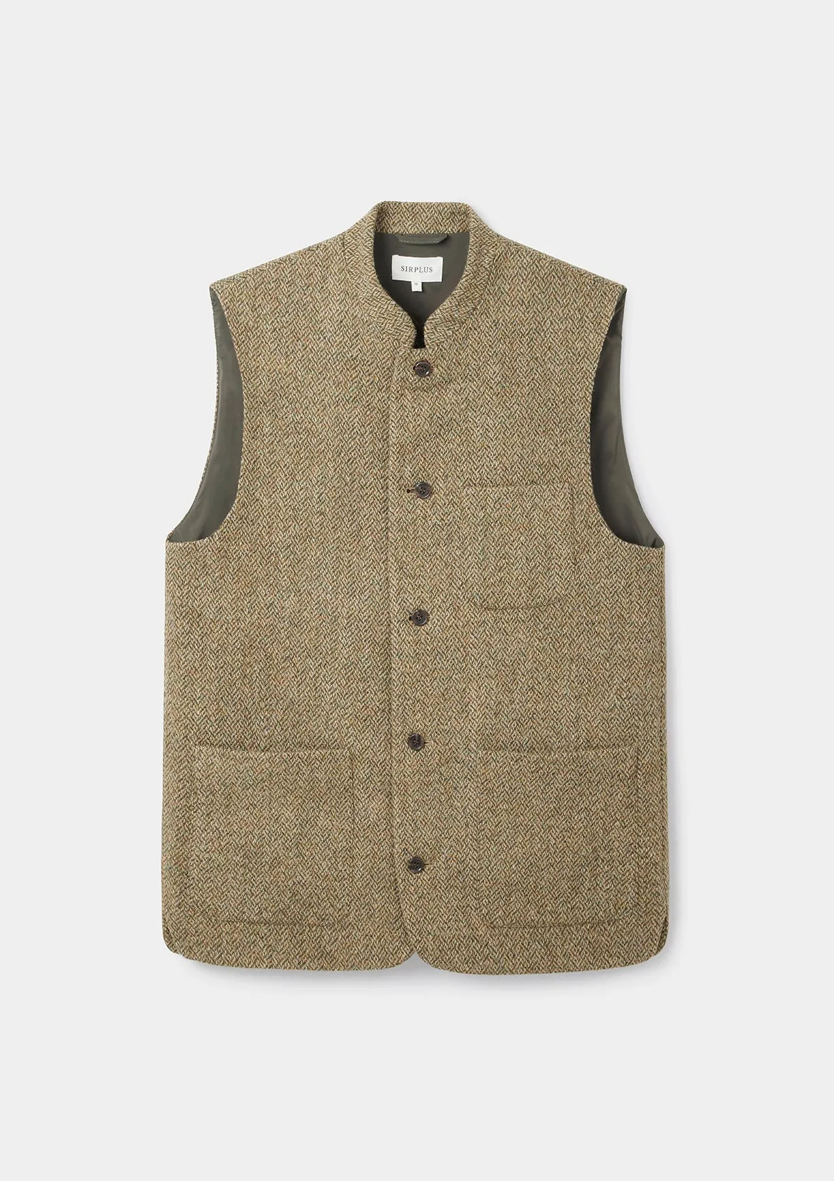 Harris Tweed Barley Nehru Waistcoat - Stylish and High-Quality