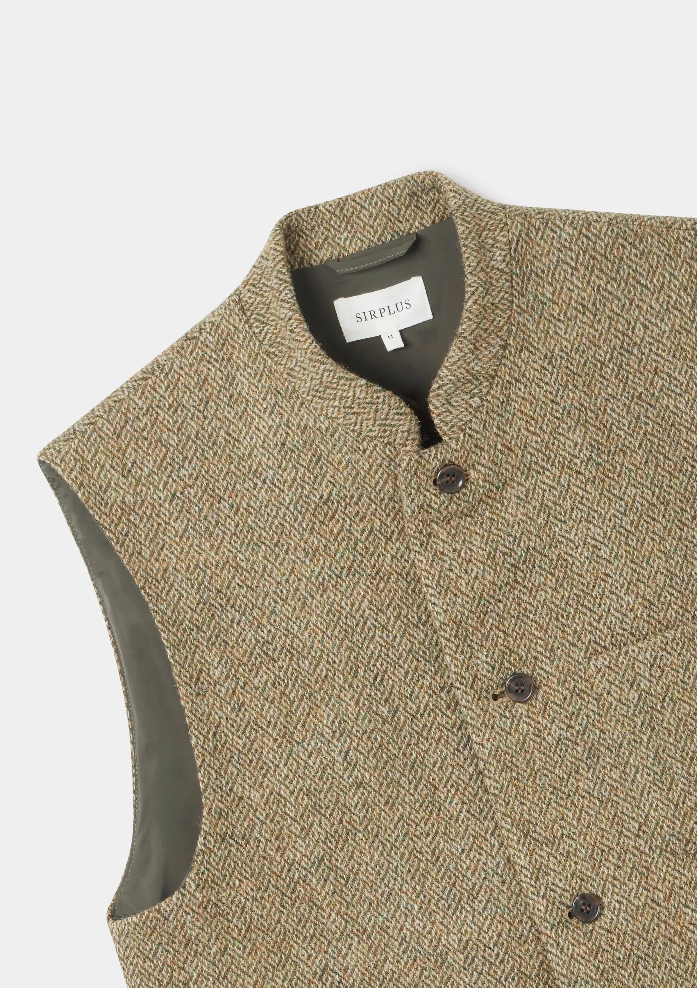 Harris Tweed Barley Nehru Waistcoat - Stylish and High-Quality