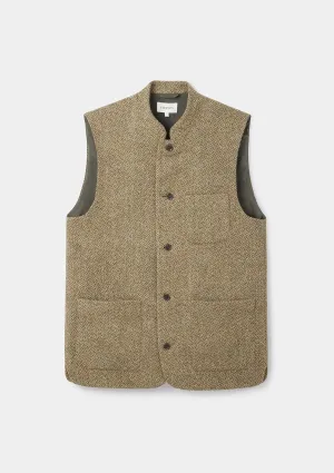 Harris Tweed Barley Nehru Waistcoat - Stylish and High-Quality