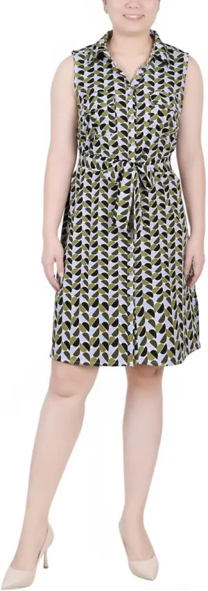 Belted Petite Shirt Dress