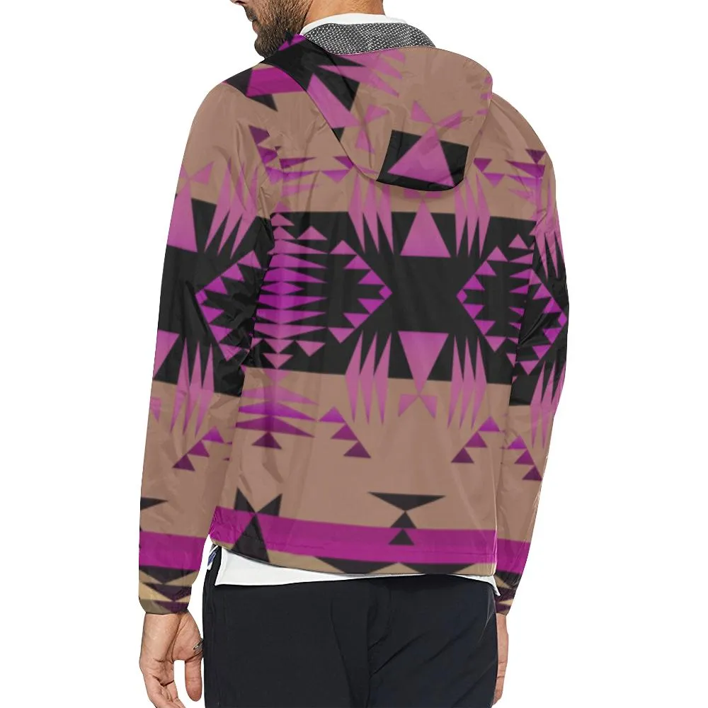 Between the Mountains Berry Unisex Windbreaker