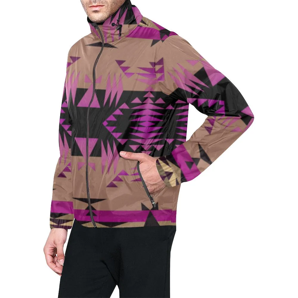 Between the Mountains Berry Unisex Windbreaker