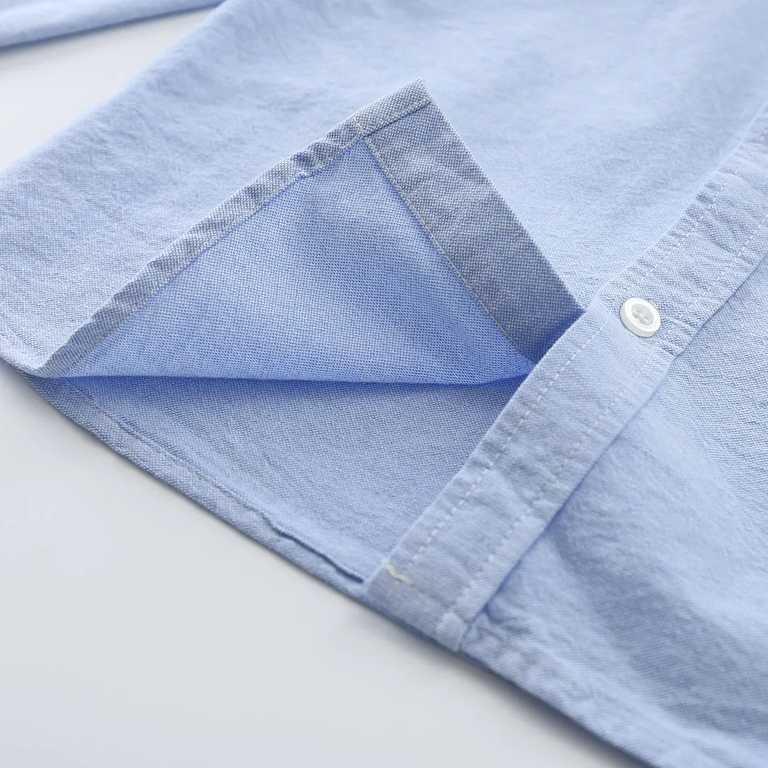 Boy Long Sleeve Blue Oxford Shirt
