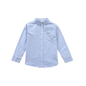 Boy Long Sleeve Blue Oxford Shirt
