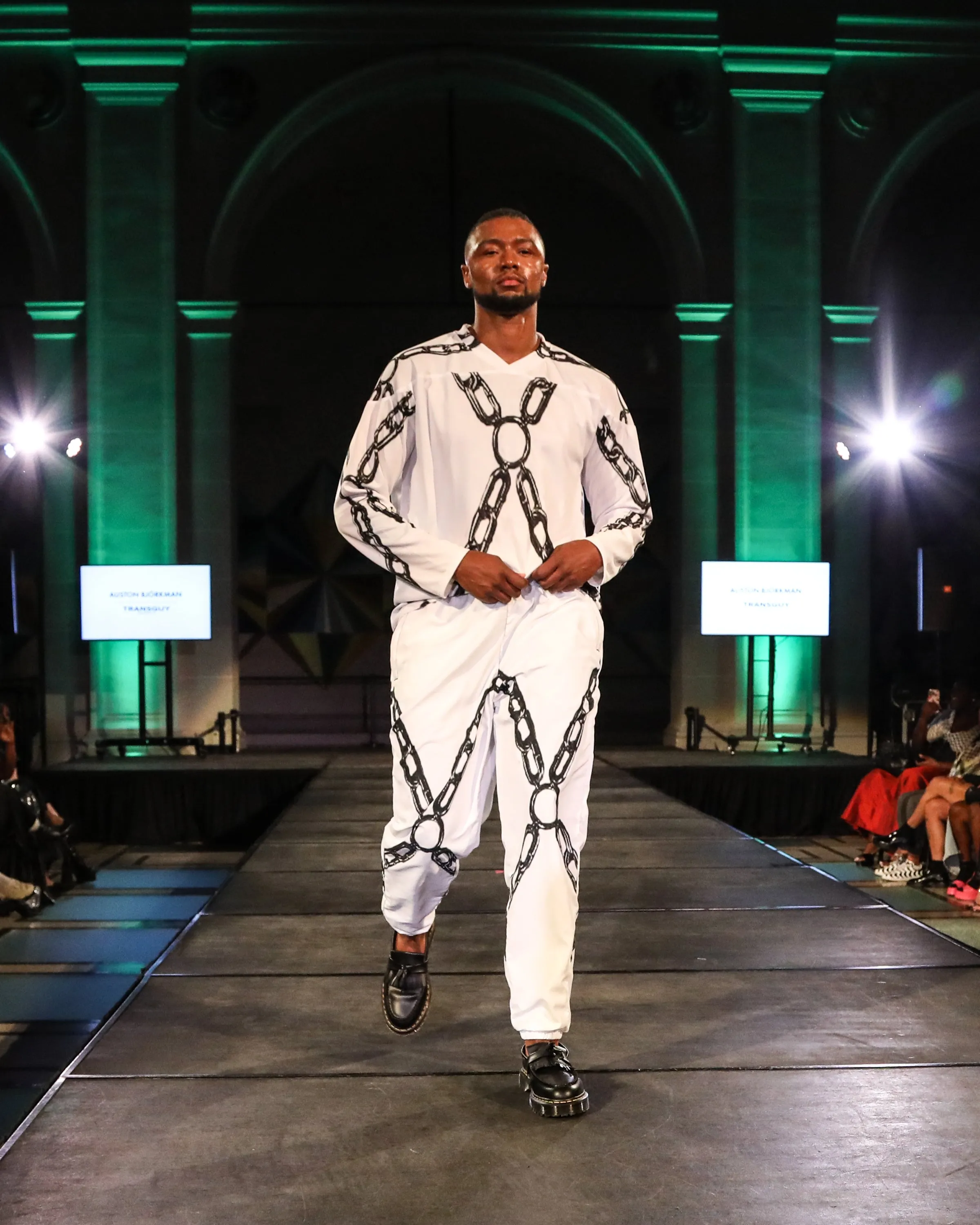 Chain Harness White Hockey Jersey