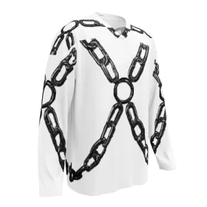 Chain Harness White Hockey Jersey