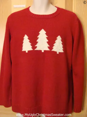 Cheap Red Cheap Christmas Sweater with Trees