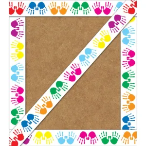 Colorful Handprints Straight Borders
