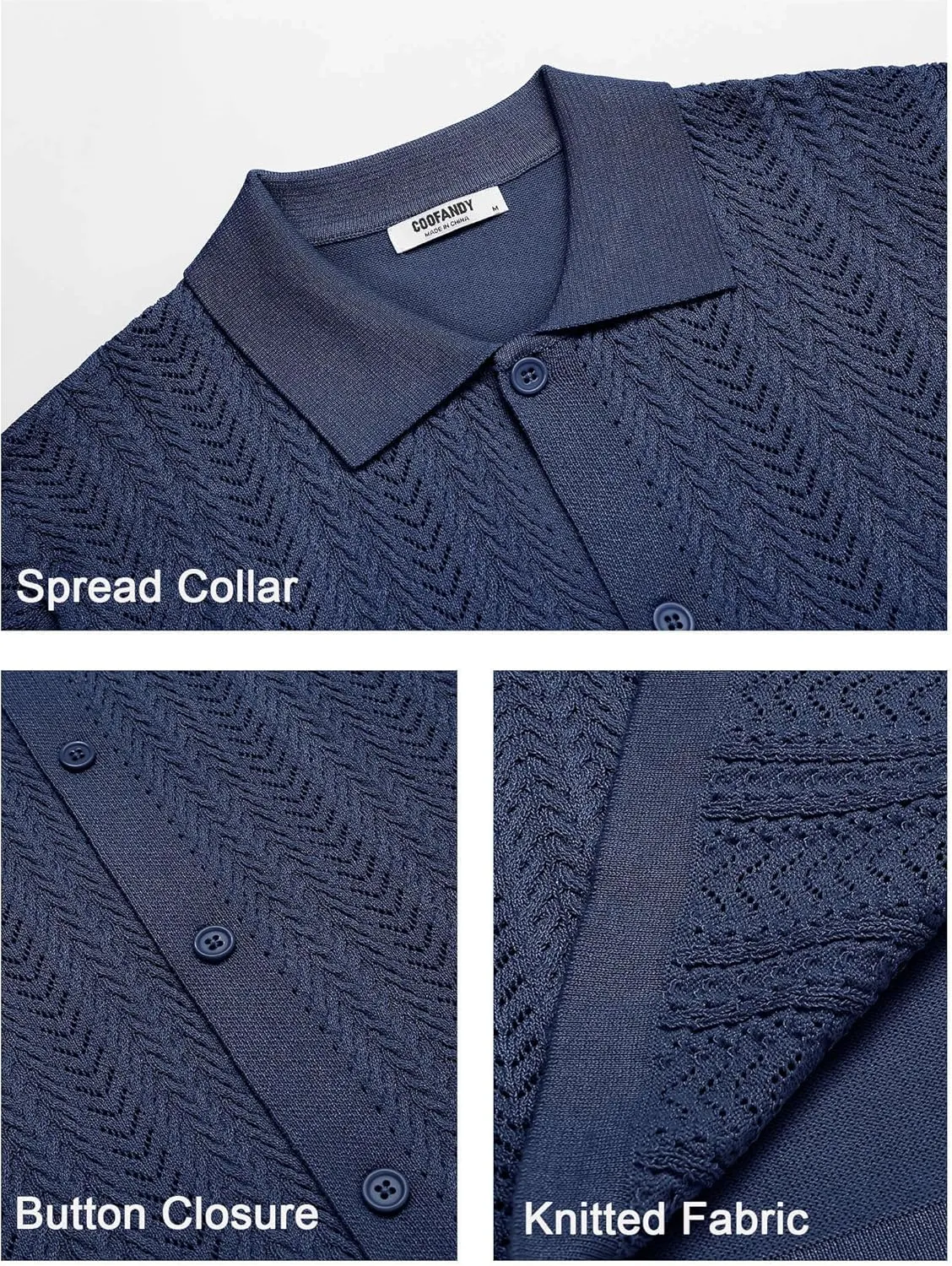 COOFANDY Mens Knit Shirt 2025 Short Sleeve Casual Button Down Shirt Summer Beach Vacation Shirts