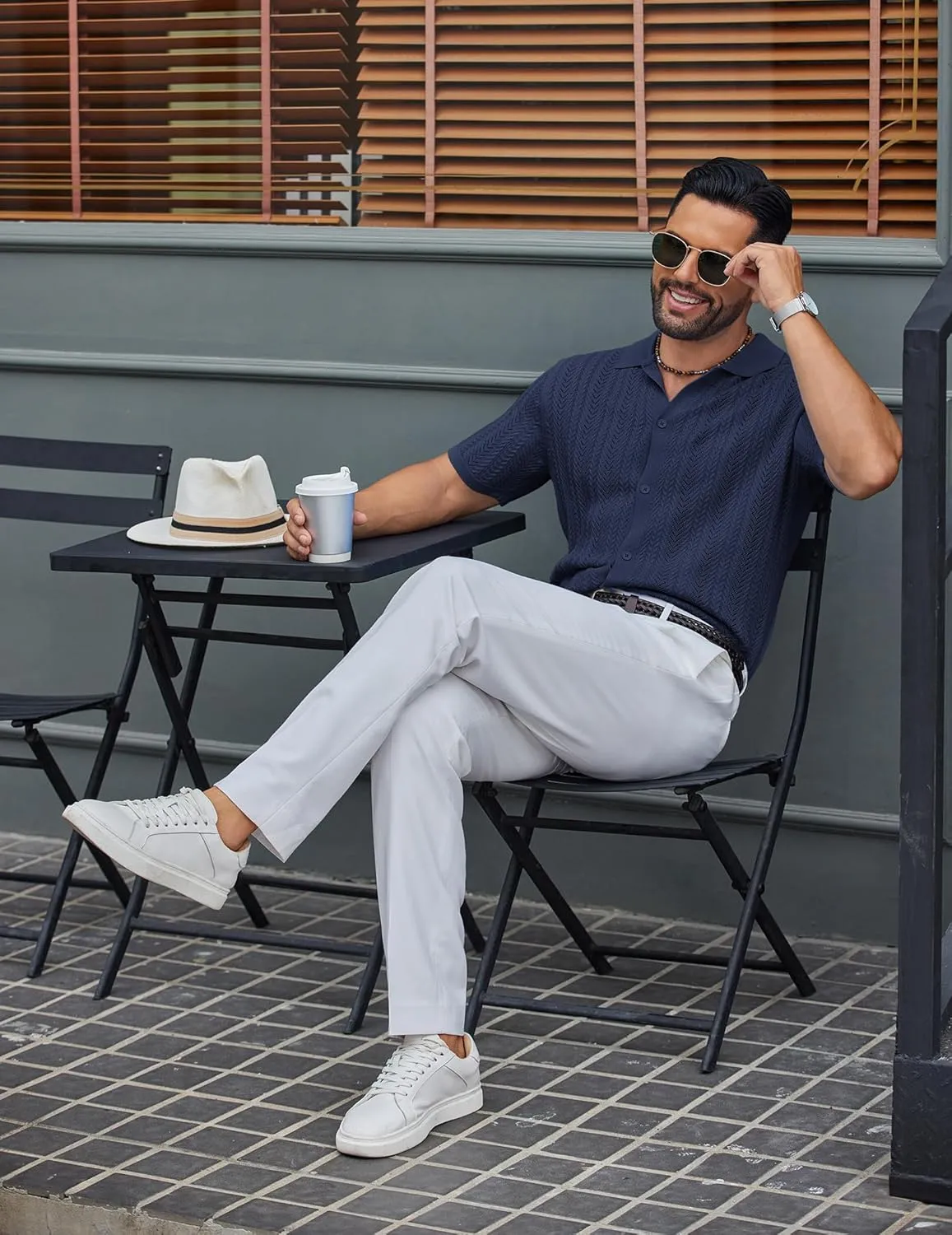 COOFANDY Mens Knit Shirt 2025 Short Sleeve Casual Button Down Shirt Summer Beach Vacation Shirts