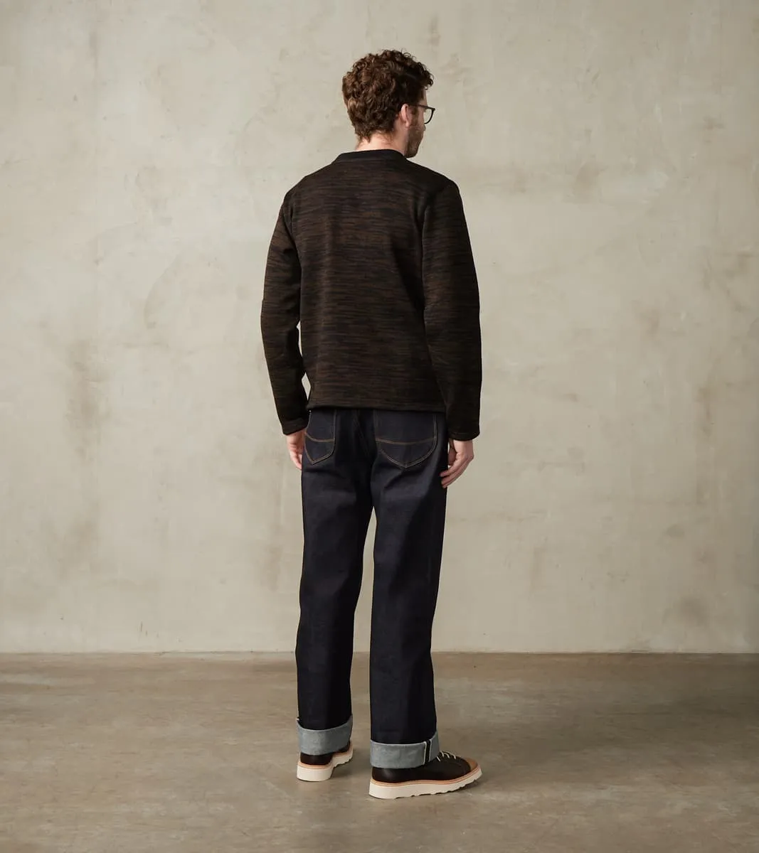 Crewneck Sweater - Black & Brown Melange