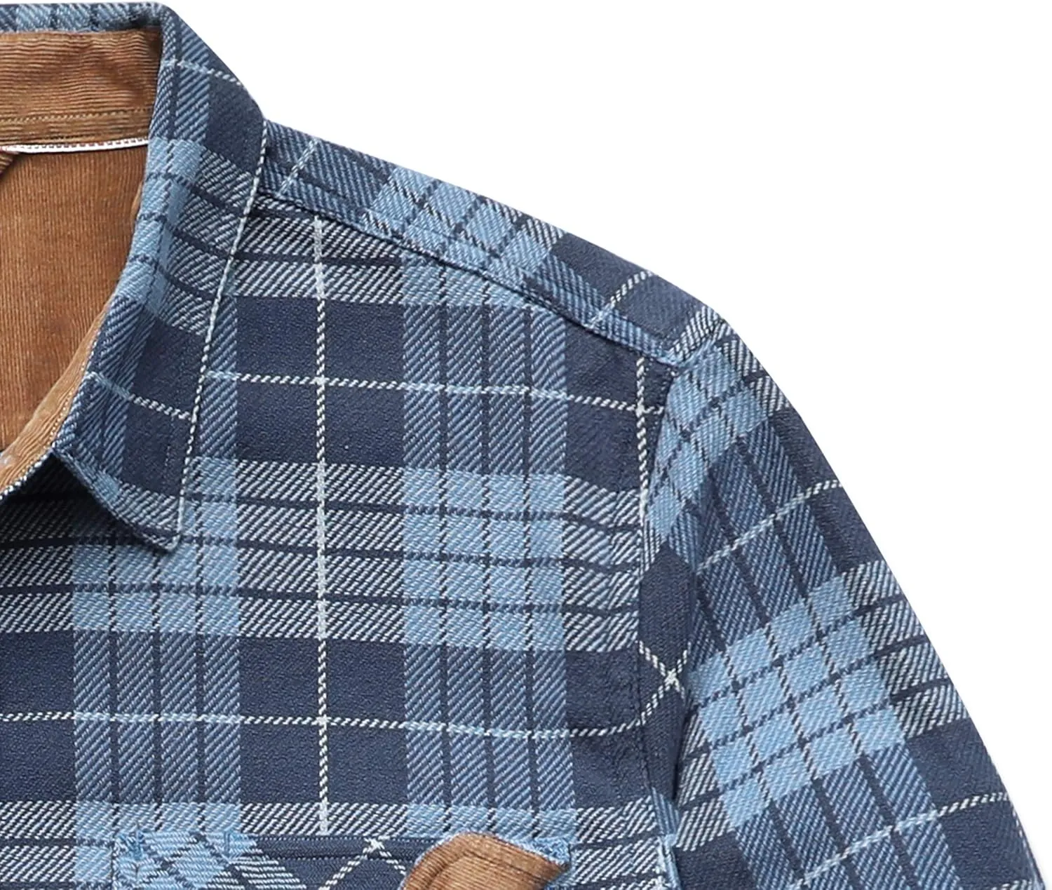Dubinik Mens Flannel Shirts Long Sleeve Flannel Shirt for Men Casual Button Down Brushed 100% Cotton Shirt