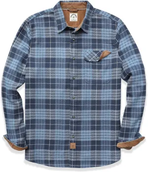 Dubinik Mens Flannel Shirts Long Sleeve Flannel Shirt for Men Casual Button Down Brushed 100% Cotton Shirt
