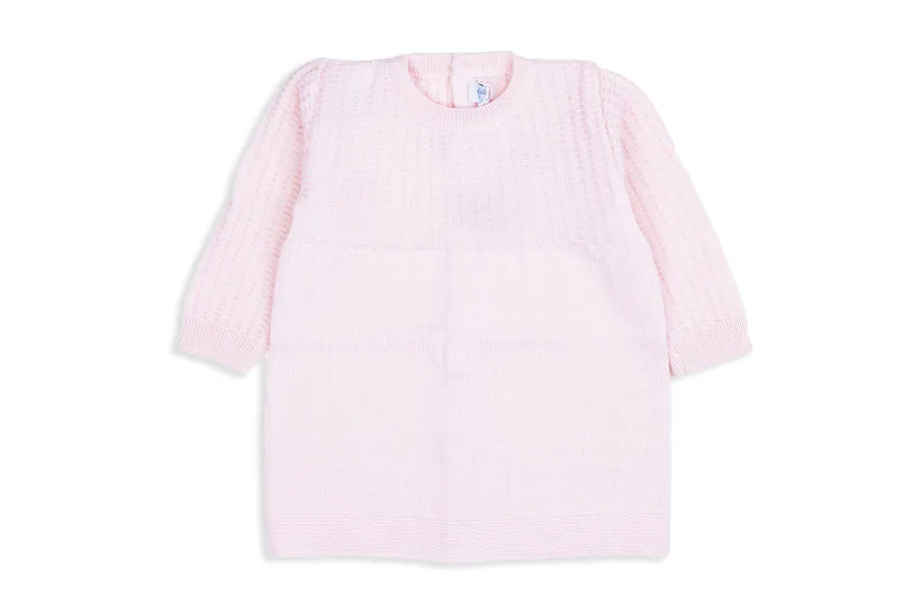 Ella Long-Sleeve Merino Wool Rose Knit Dress