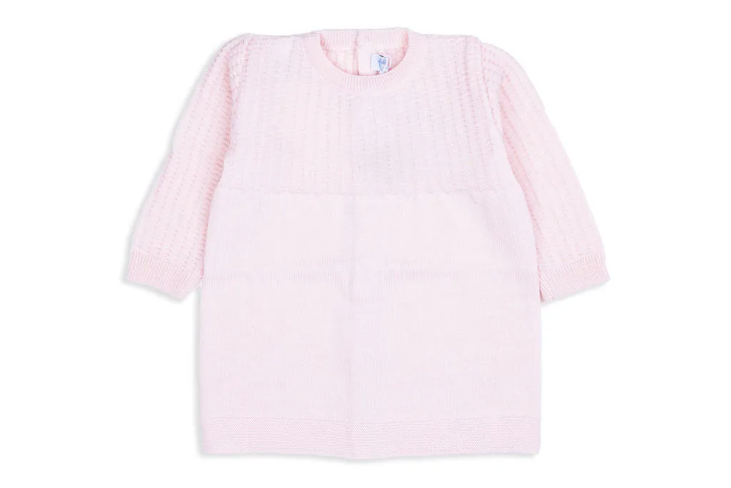 Ella Long-Sleeve Merino Wool Rose Knit Dress