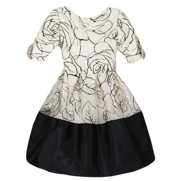 Embroidered Floral Organza Dress