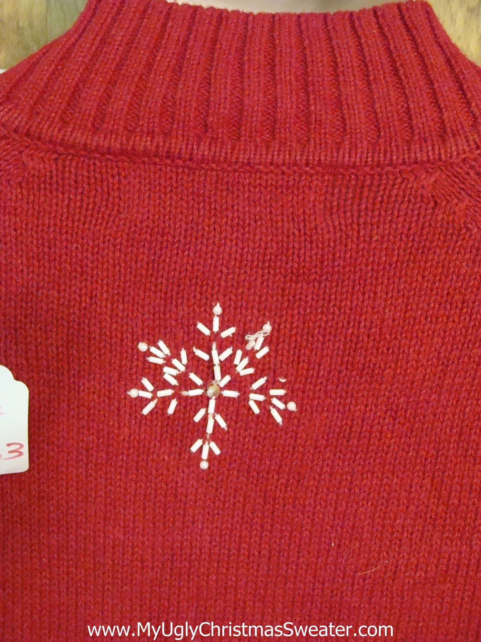Fantastic Ugly Christmas Sweater with Snowmen and Pom Poms