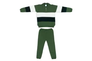 Green Striped Two-Piece Knit Set