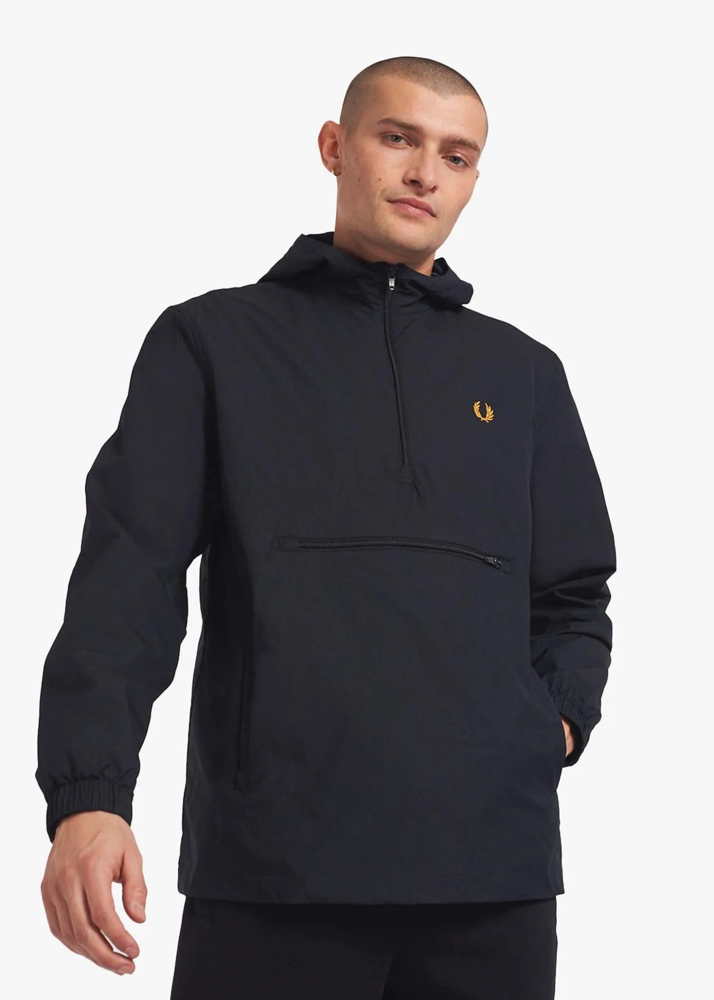 Half zip hooded cagoule - navy