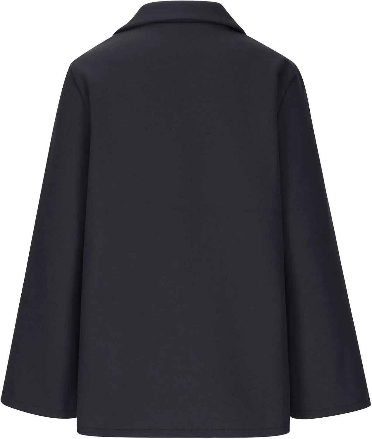 HGps8w Womens Elegant Cape Blazer - Dressy Double Breasted Casual Split Long Sleeve Open Front Coat Jackets with Shoulder Pad
