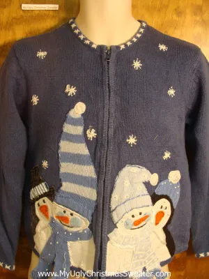 Holiday Snowmen and Penguins Ugly Christmas Sweater