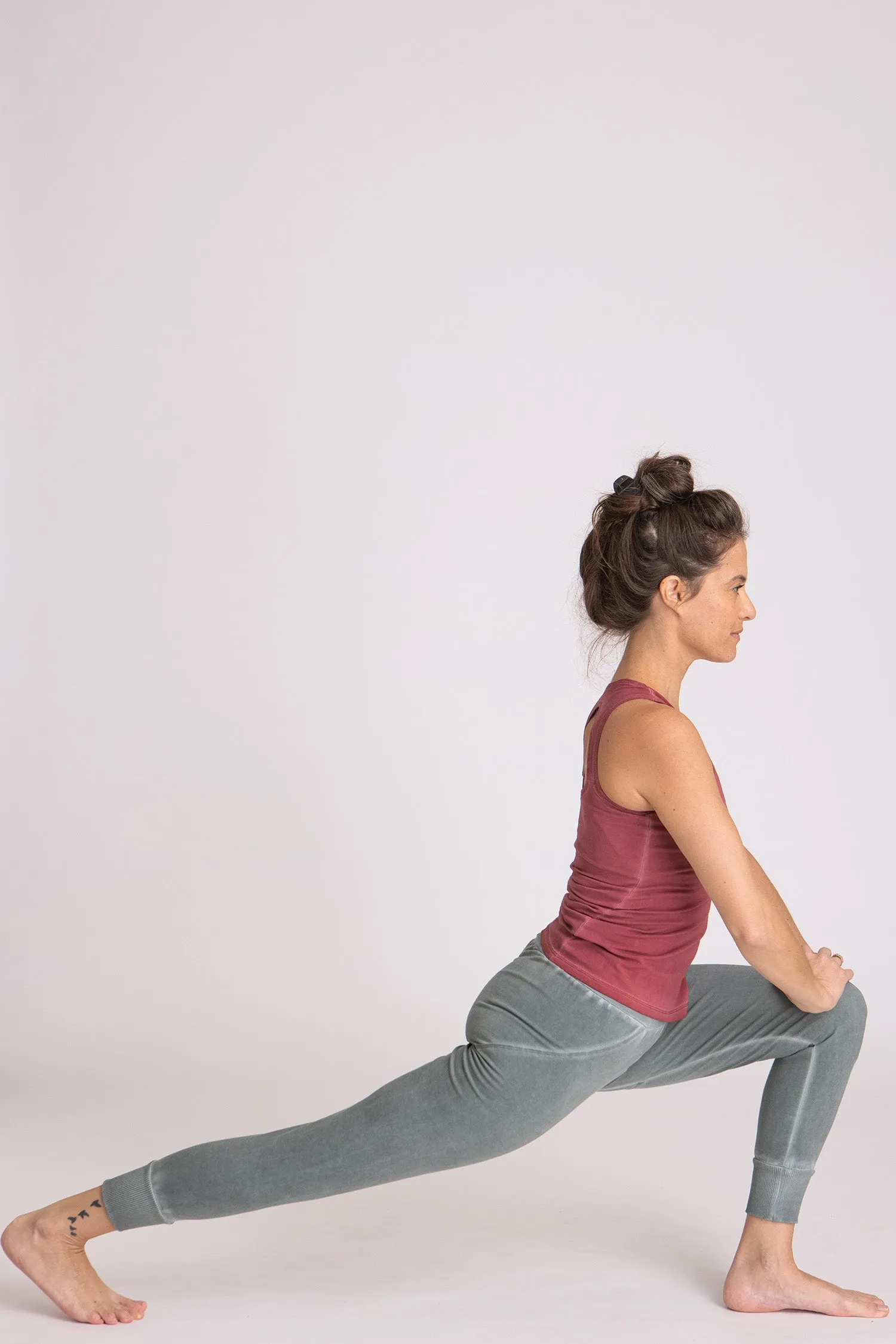 I'mPerfect Stonewash Half Moon Open Back Tank Top 50%off