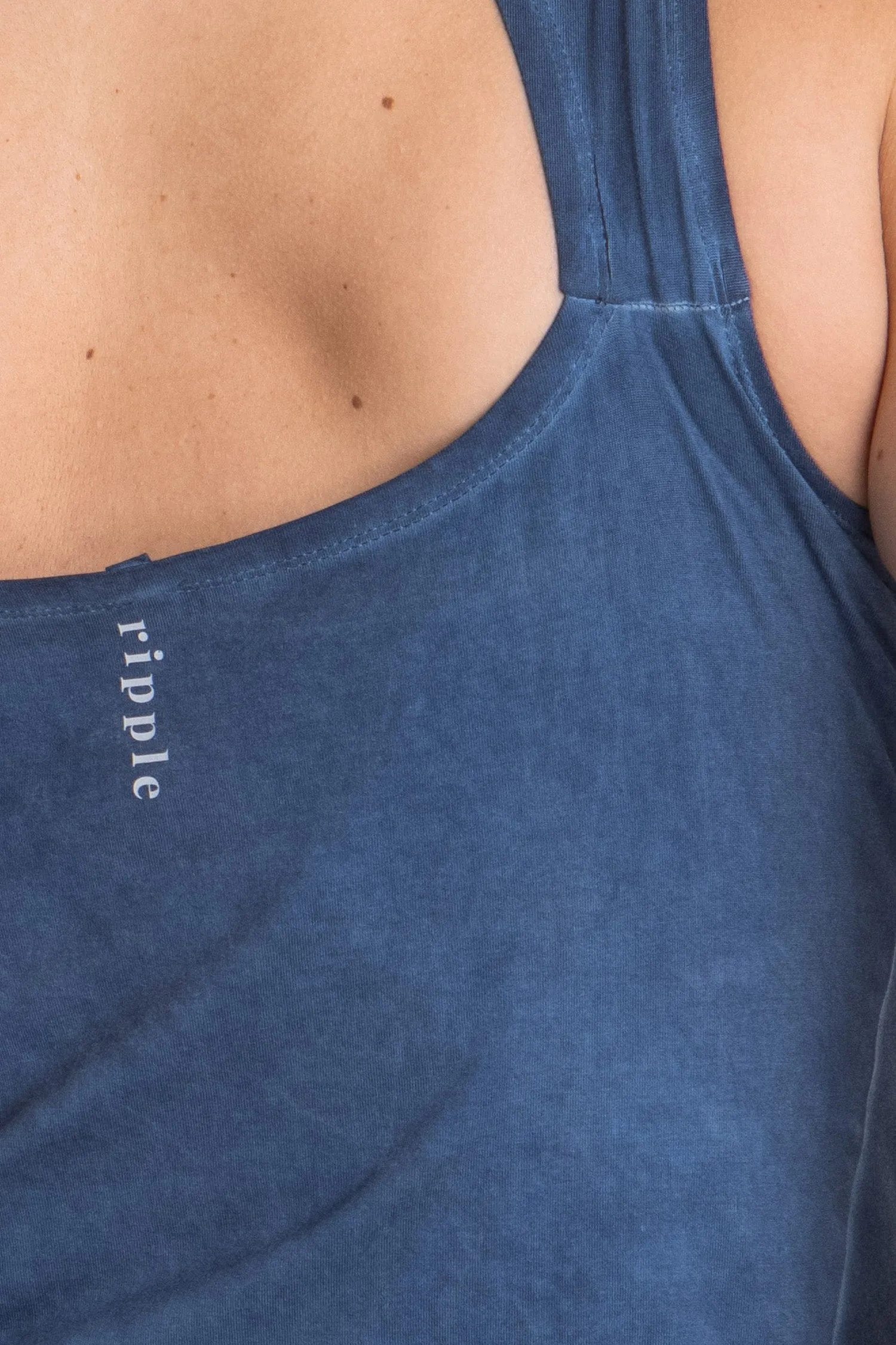 I'mPerfect Stonewash Half Moon Open Back Tank Top 50%off
