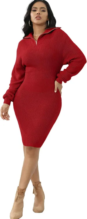 IyMoo Women's 2025 V Neck Ribbed Long Sleeve Bodycon Pullover Cute Mini Sweater Dress