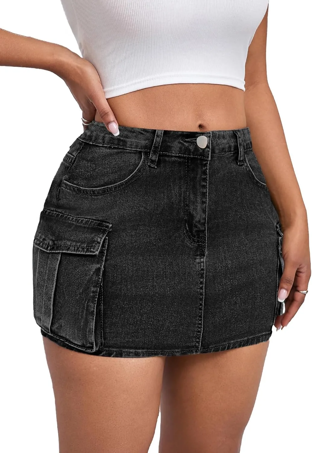 Jean Skirt for Women Mini Skirt Cargo Skirt Denim Sexy Jean Bodycon Skirts