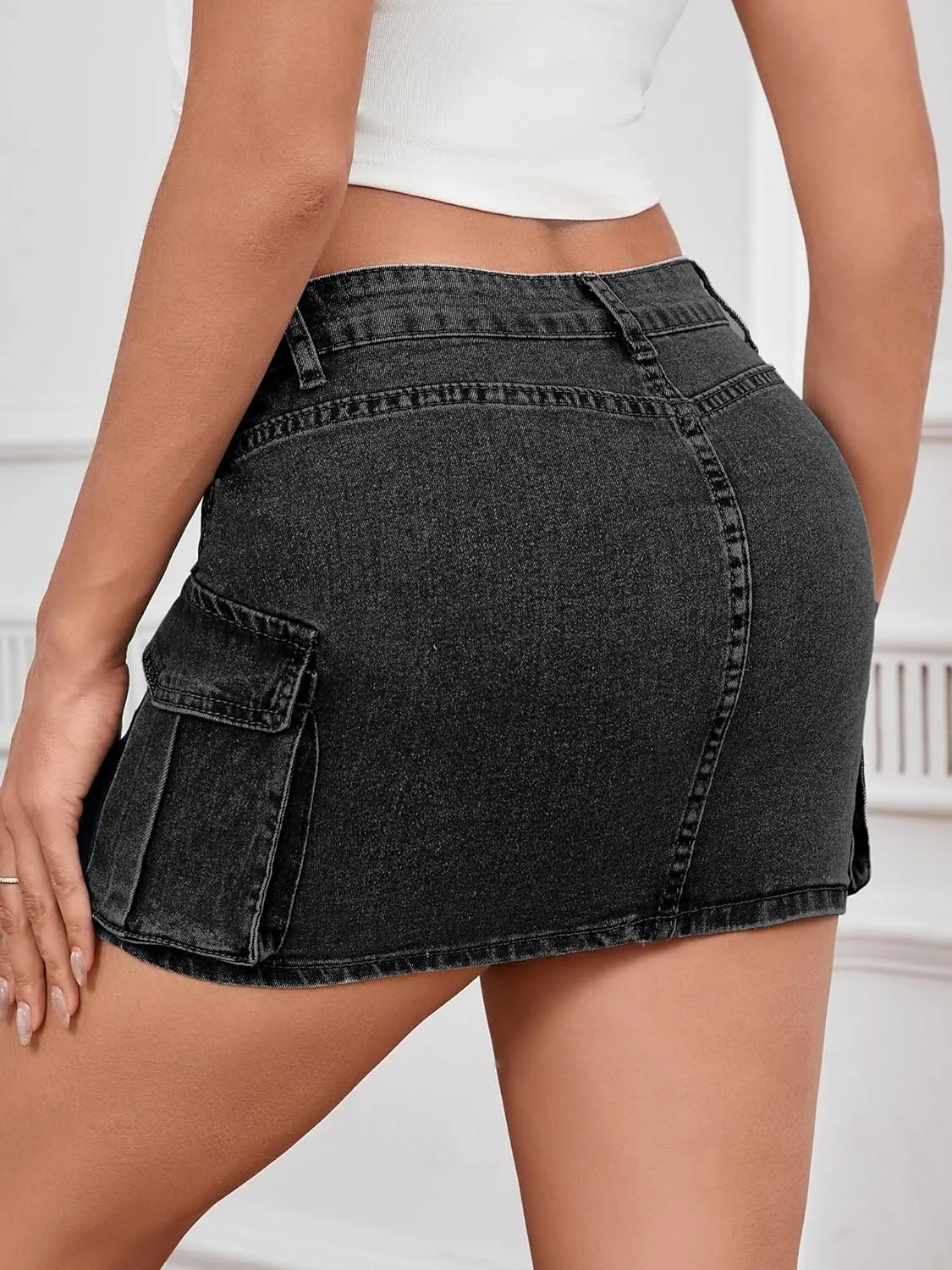 Jean Skirt for Women Mini Skirt Cargo Skirt Denim Sexy Jean Bodycon Skirts