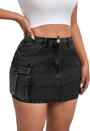 Jean Skirt for Women Mini Skirt Cargo Skirt Denim Sexy Jean Bodycon Skirts