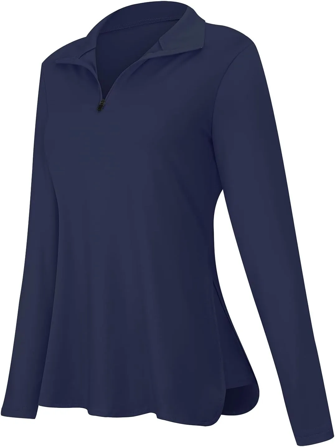 Koscacy Women's Long Sleeve Golf Tennis Polo Shirts UPF50  Half Zip Dry Fit Workout Tops Athletic Shirt