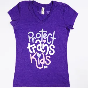 Ladies Protect Trans Kids V-Neck T-Shirt