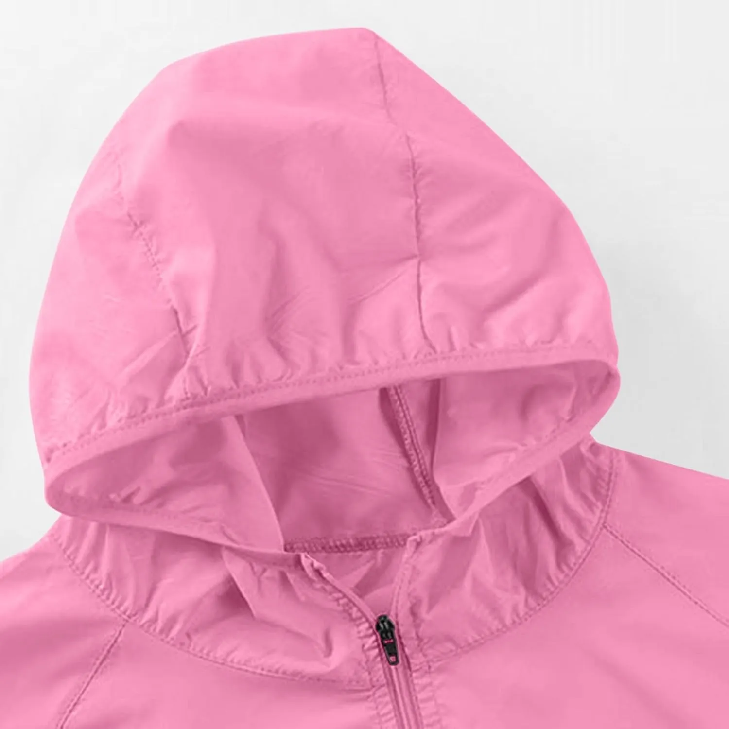 Lightweight Rain Jacket Women Packable Hooded Rain Coat Waterproof Active Outdoor Hooded Windbreaker with Pockets