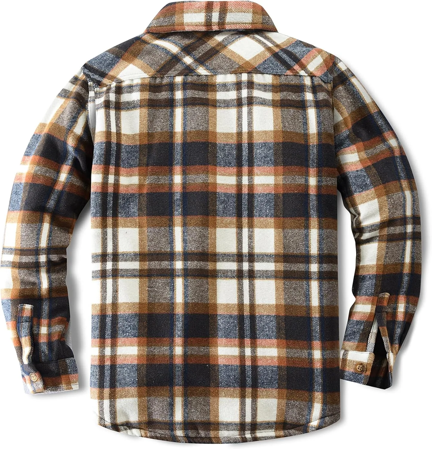 Men's Cotton Flannel Shirt Jacket Fleece Lined Long Sleeve Plaid Shirt for Men