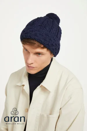 Men's Merino Wool Bobble Hat by Aran Mills - 4 Colours