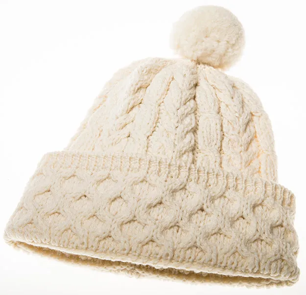 Men's Merino Wool Bobble Hat by Aran Mills - 4 Colours
