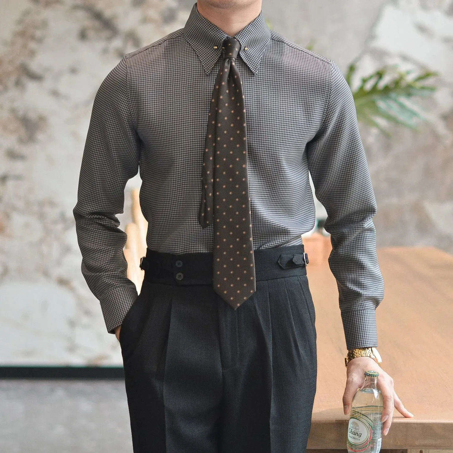 Office tuxedo long-sleeve shirt